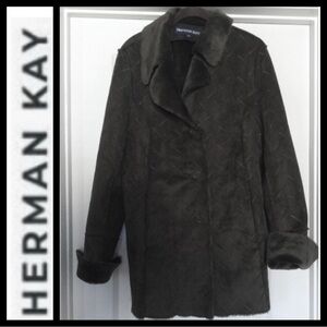Herman Kay Faux Suede Olive Green Jacket